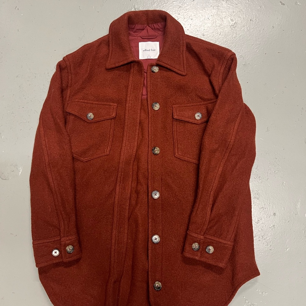 Wilfred Terracotta Wool Jacket in Merino wool